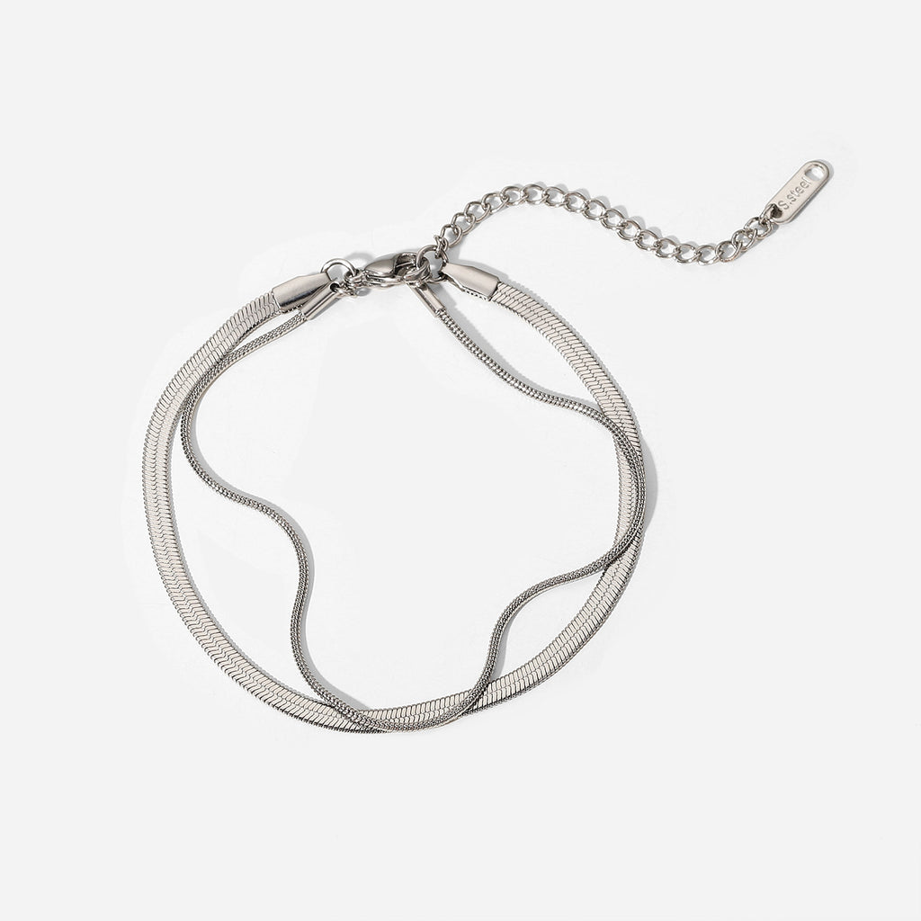 Layer Steel Snake Bones Bracelet