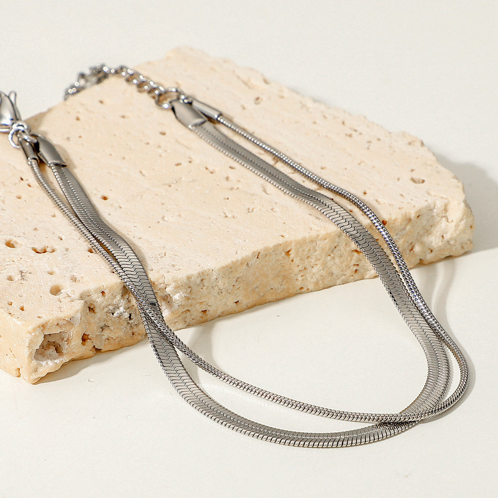 Layer Steel Snake Bones Bracelet